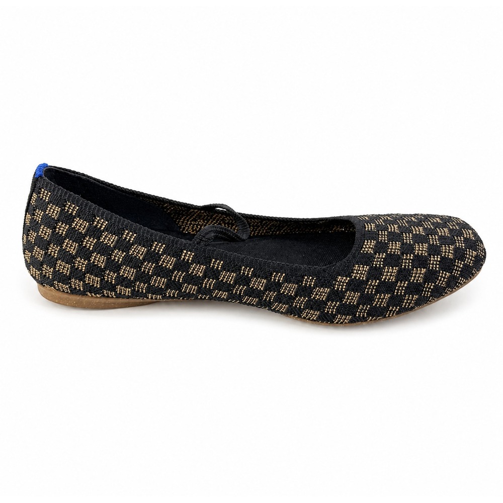 Rothy's The Square Mary Jane Flats Women 11 Wren Black Camel Checkerboard Ballet - Picture 6 of 8